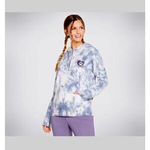 NWT BOBS for Sketchers Cloud wash tie dye pullover Hoodie Size M Blue/Pink/White